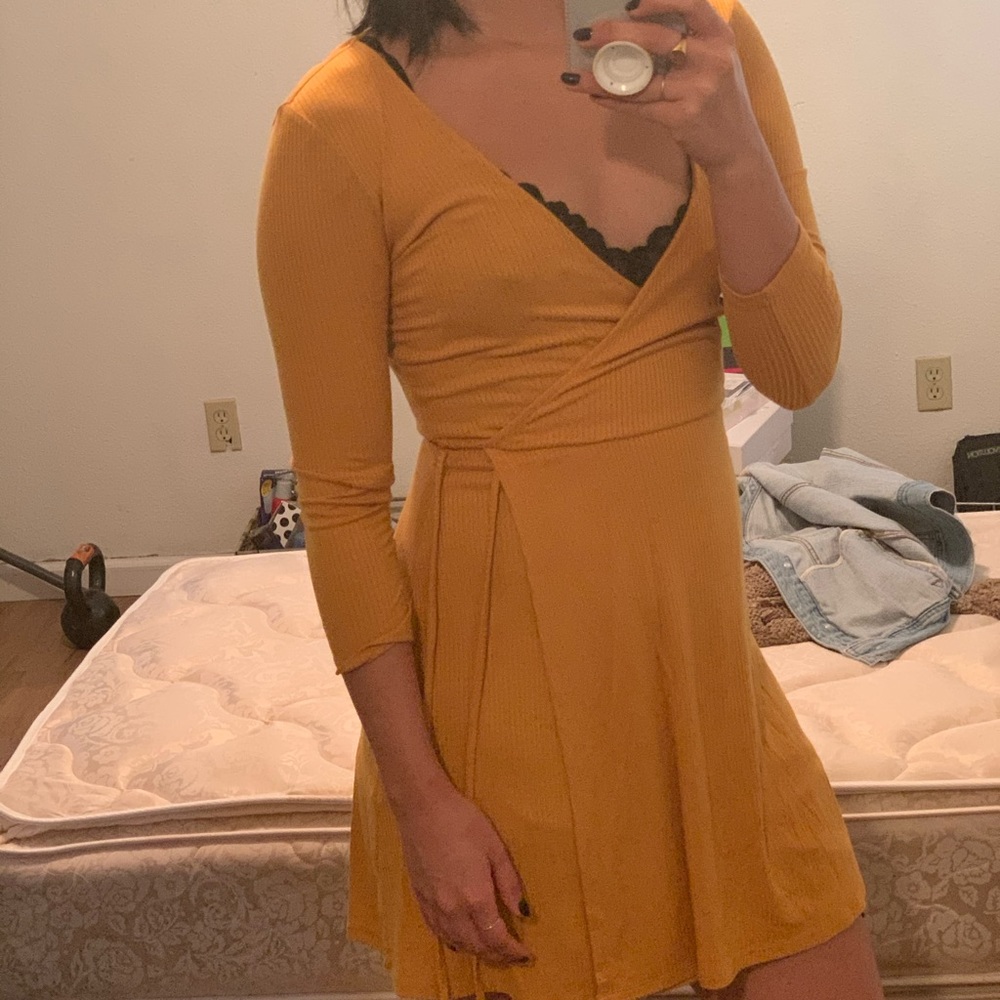 Yellow forever 21 knit dress